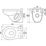 SET Унитаз подвесной WC Alca с инсталляцией Alcapast Sadromodul AM101/1120 + клавиша M70/M71